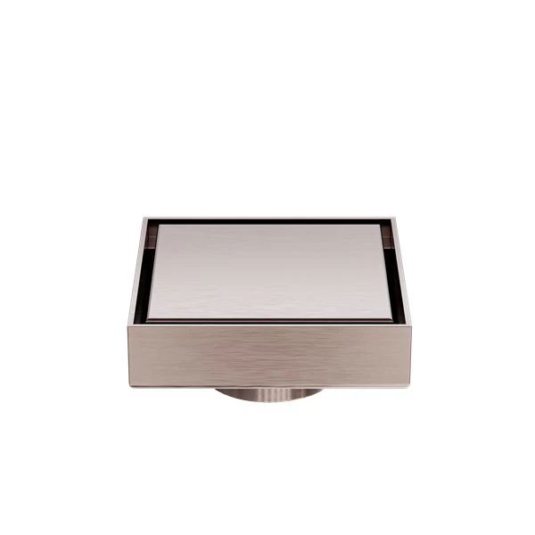 Nero 100mm Square Tile Insert Floor Waste 50mm Outlet - Brushed Bronze
