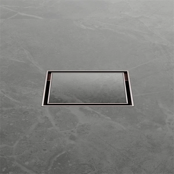 Nero 100mm Square Tile Insert Floor Waste 50mm Outlet - Brushed Bronze - Image 3