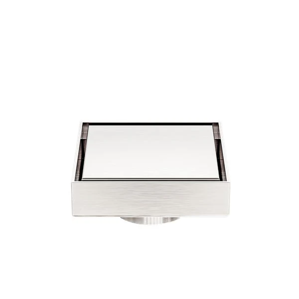 Nero 100mm Square Tile Insert Floor Waste 50mm Outlet - Brushed Nickel