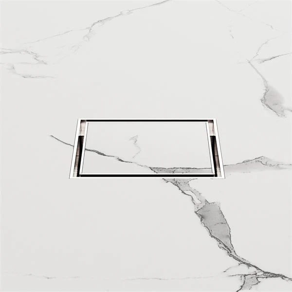 Nero 100mm Square Tile Insert Floor Waste 50mm Outlet - Brushed Nickel - Image 2