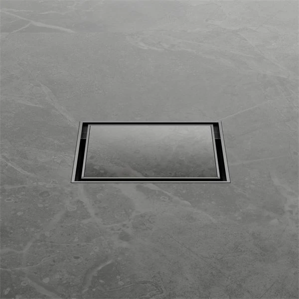 Nero 100mm Square Tile Insert Floor Waste 50mm Outlet - Gun Metal - Image 3