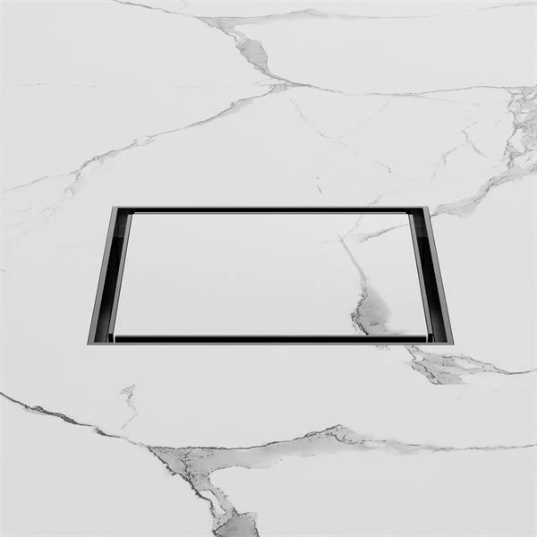 Nero 130mm Square Tile Insert Floor Waste 100mm Outlet - Gun Metal - Image 2