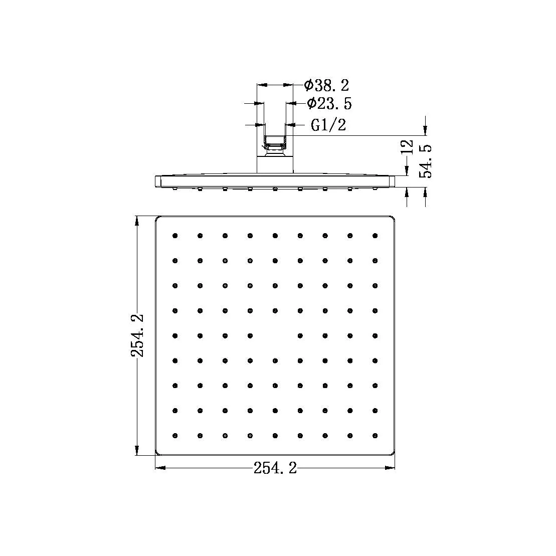 Nero 250mm Abs Square Shower Head - Chrome - Image 2
