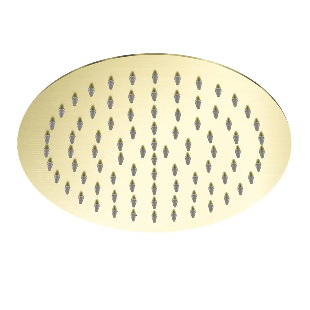 Nero 250mm Round Stainless Steel Shower Head - Brushed Gold - Image 3