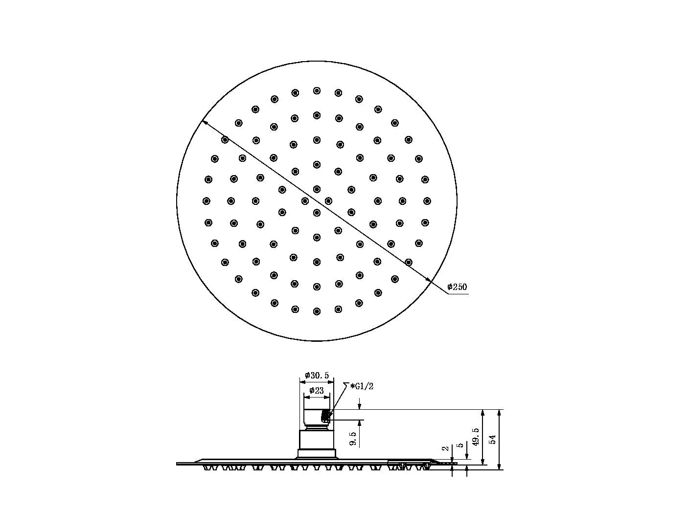 Nero 250mm Round Stainless Steel Shower Head - Gun Metal - Image 5