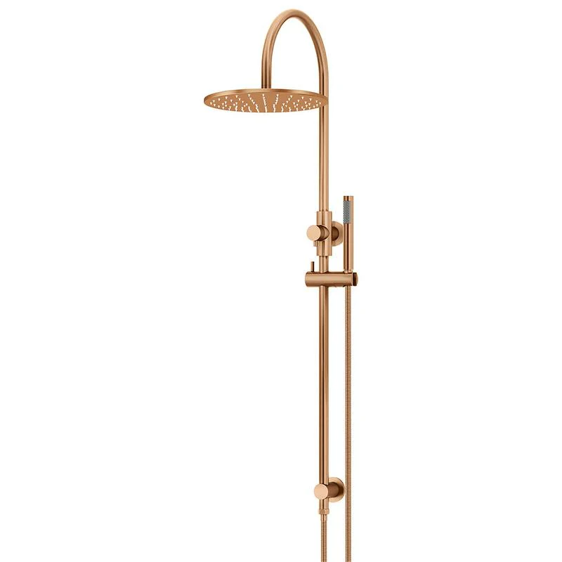 Meir Round Gooseneck Shower Set with 300mm Rose Single-Function Hand Shower - Lustre Bronze
