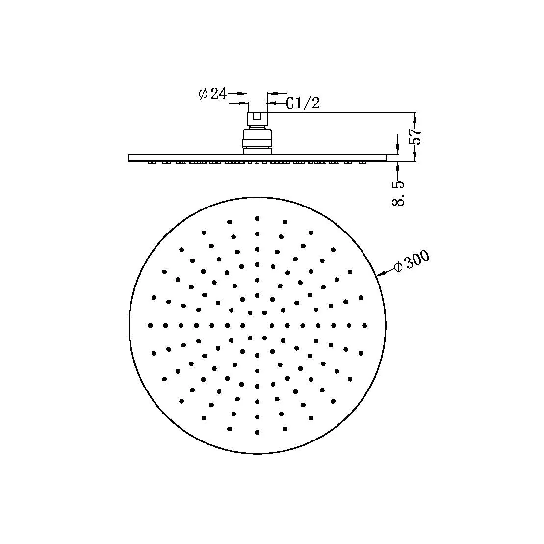 Nero 300mm Round Shower Head - Gun Metal - Image 4
