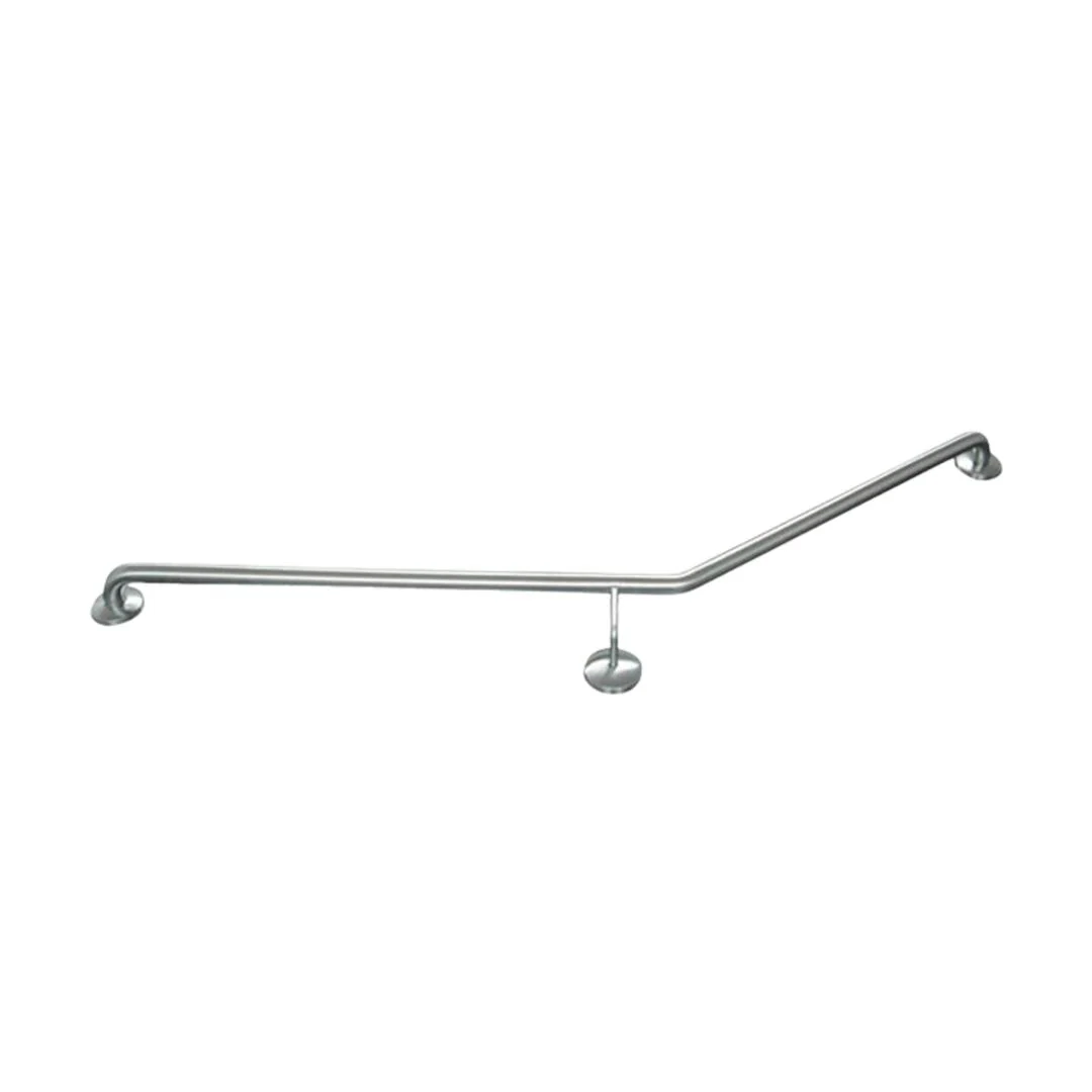 Linsol 850 x 700mm Stainless Steel Grab Rail Right Hand Angle - Brushed Stainless