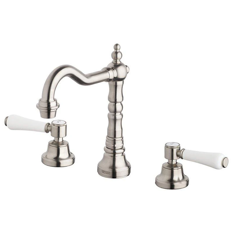 Abey Provincial 3 Piece Basin Set With Lever Handles - Brushed Nickel
