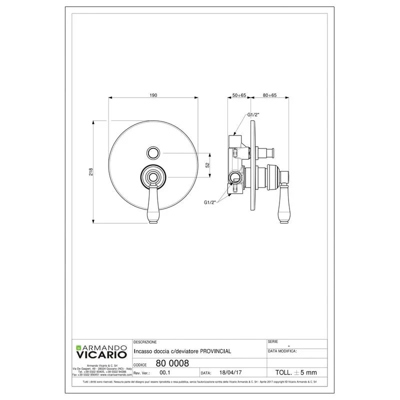 Abey Provincial Wall Mounted Diverter Mixer - Chrome - Image 2