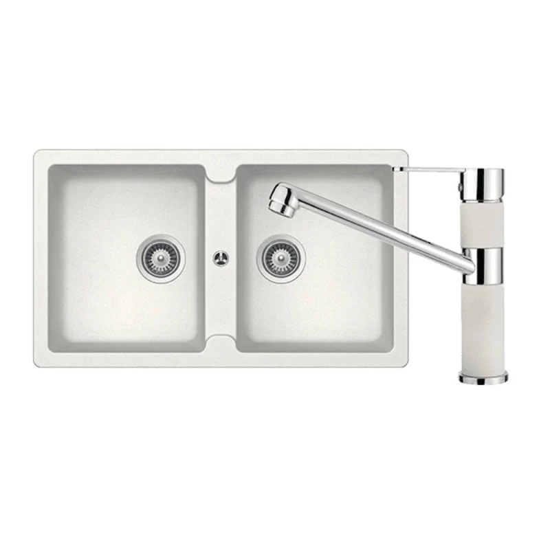 Abey Schock Typos Double Bowl & 400456A Kitchen Mixer - Alpina