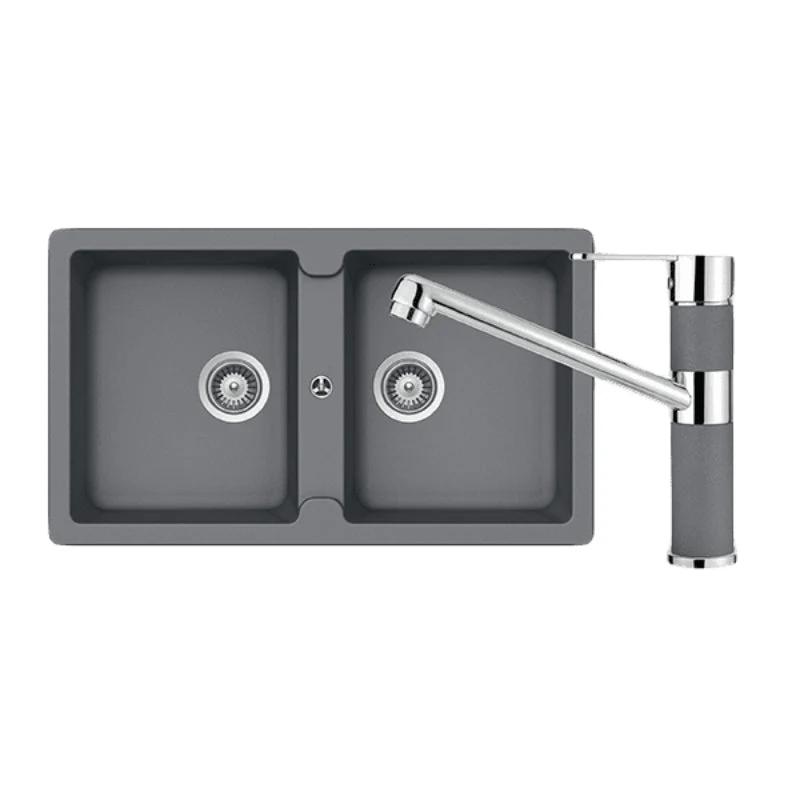 Abey Schock Typos Double Bowl & 400456CR Kitchen Mixer - Croma