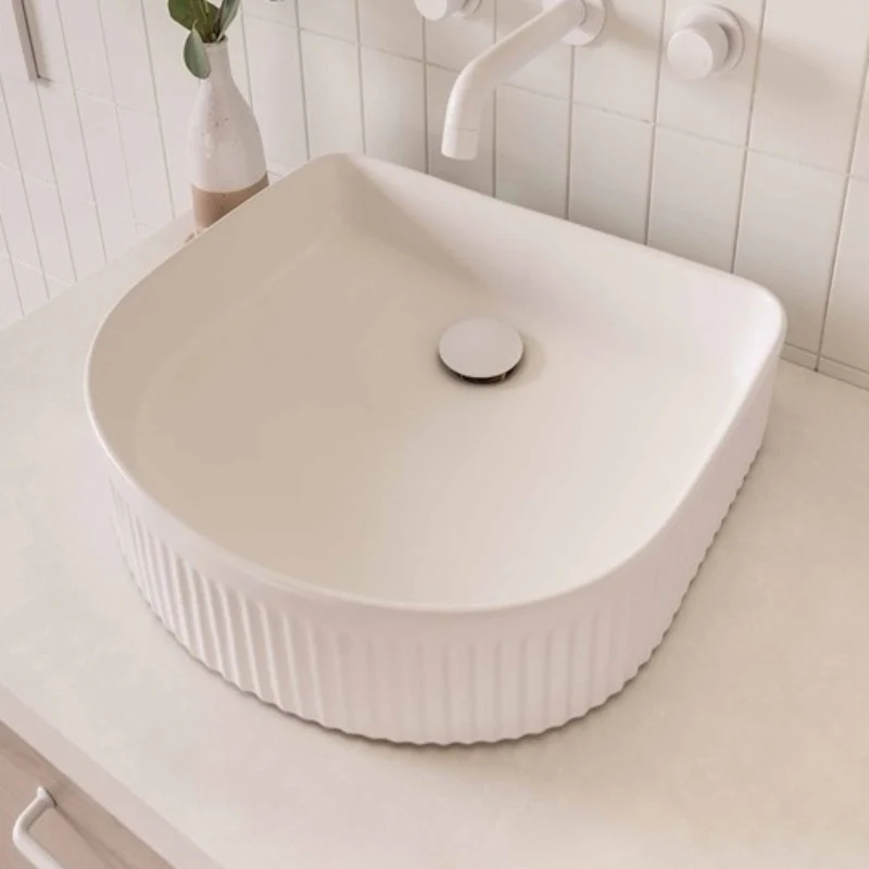 ADP Arch Fluted Ceramic Above Counter Basin - Matte White - Image 2