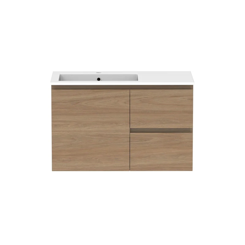 ADP Glacier Door & Drawer Twin Wall Hung Vanity & Moulded Top - Lite - Image 8
