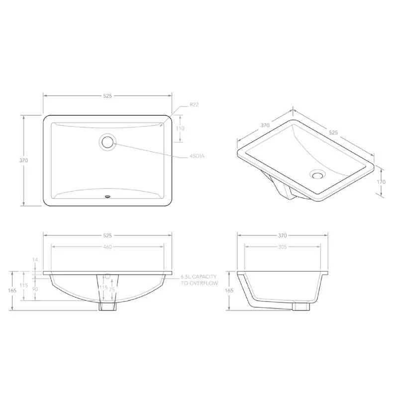 ADP Gravity White Gloss Undermount Ceramic Basin - Image 3