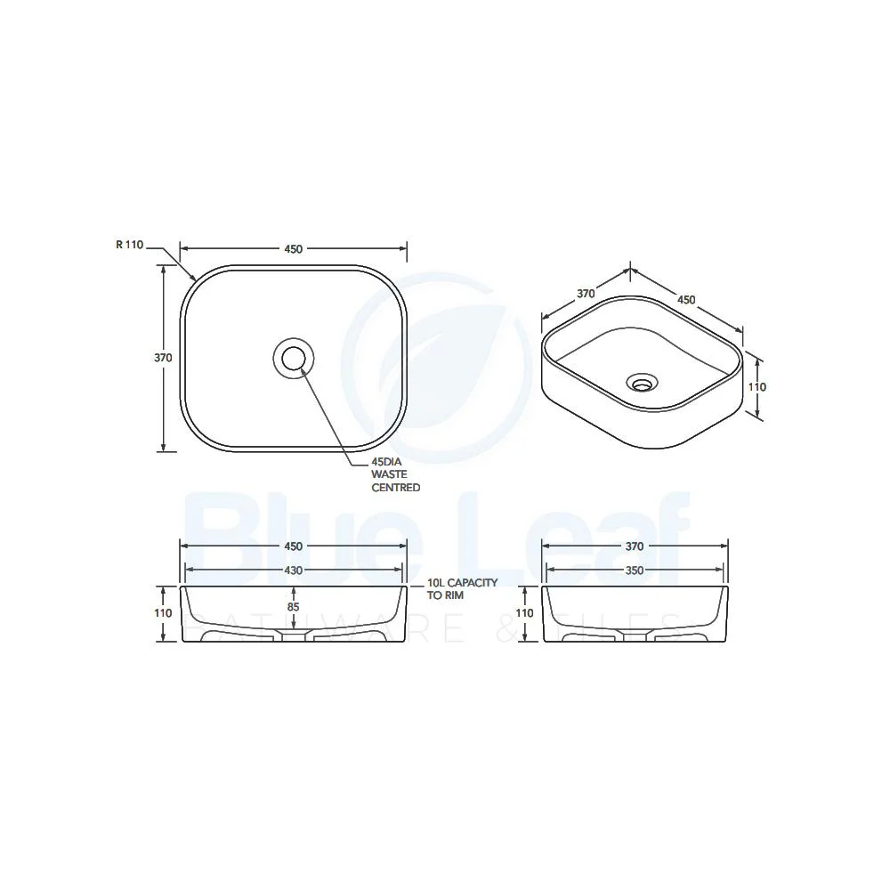 ADP Louie Ceramic Above Counter Basin - White Gloss - Image 3