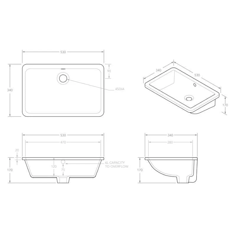 ADP Nesa Undermount Ceramic Basin - White Gloss - Image 3