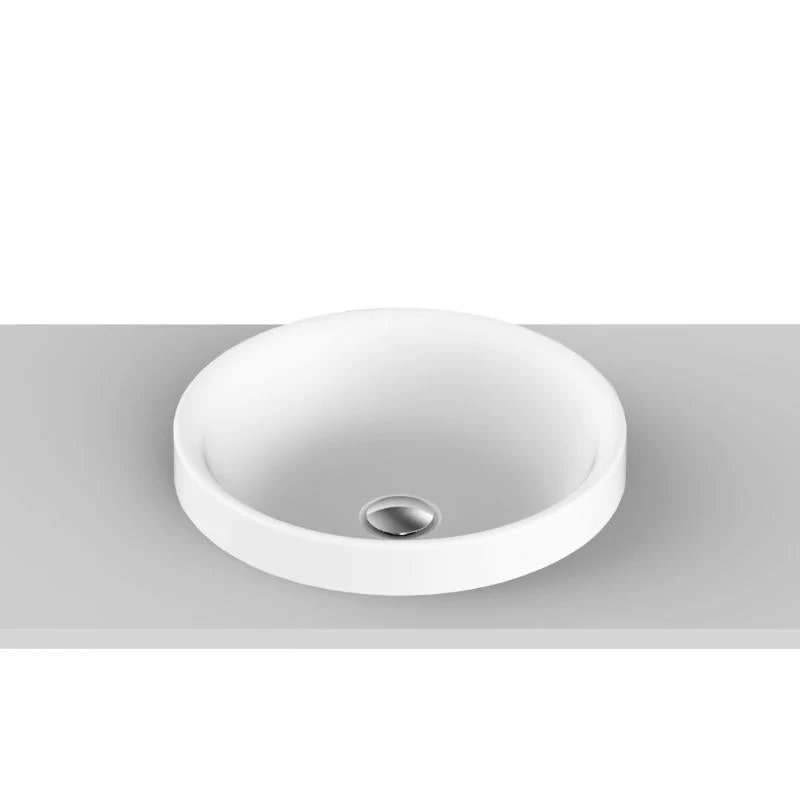 ADP Respect 400mm x 125mm Semi Inset Solid Surface Basin - Image 2