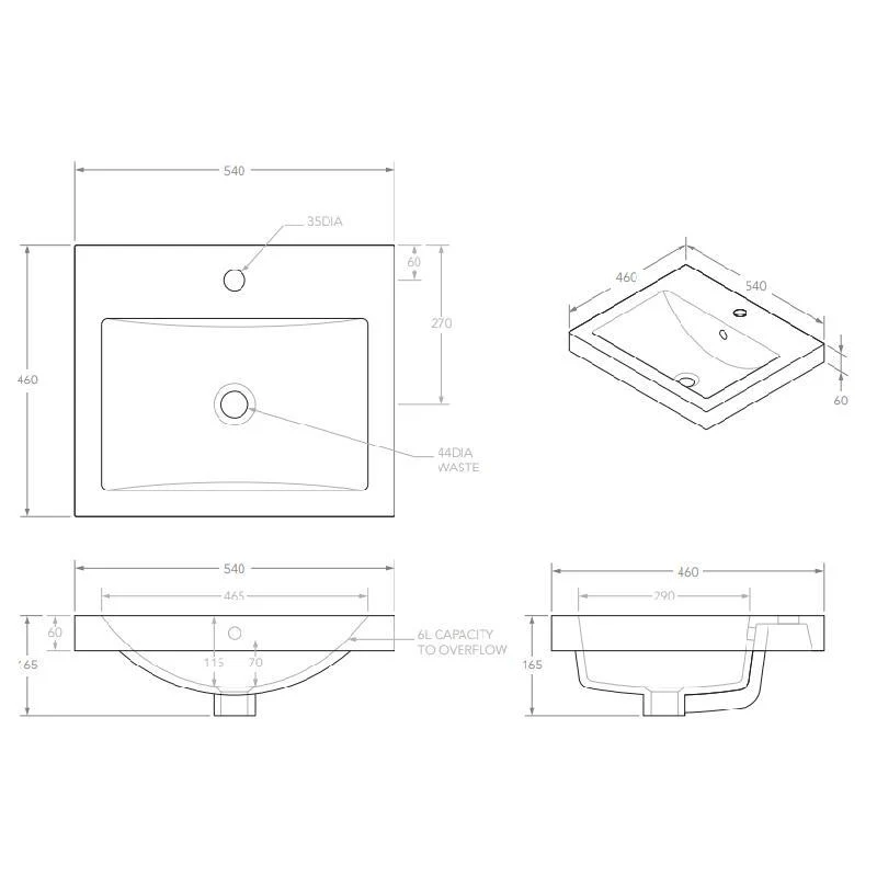 ADP Scoop Semi Inset Ceramic Basin - White Gloss - Image 3