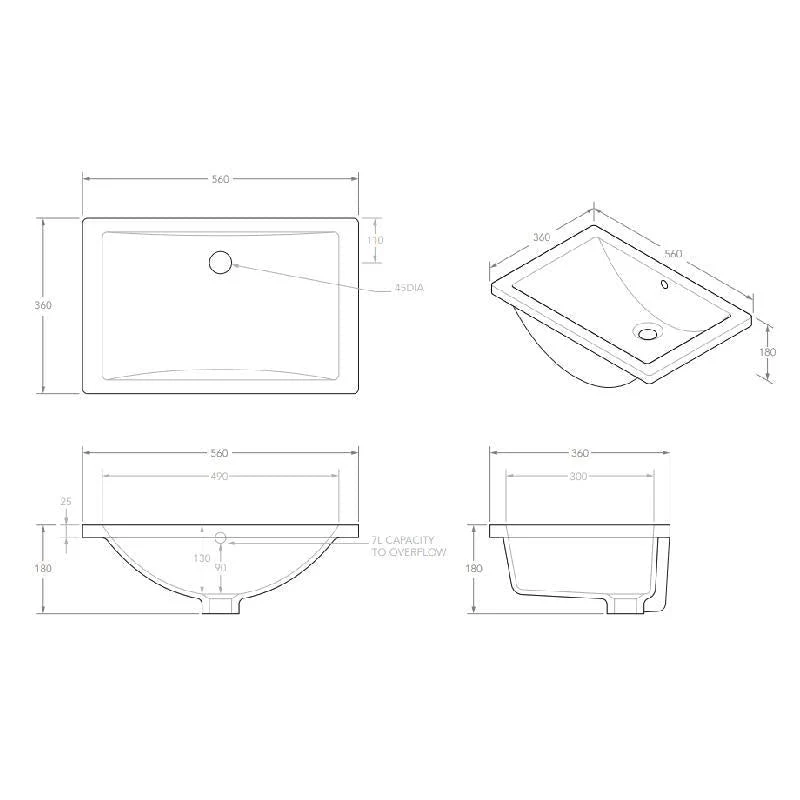ADP Scoop Undermount Ceramic Basin - White Gloss - Image 3