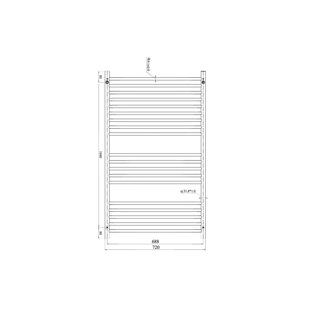 Linsol Allegra 19 Bar Wide Heated Towel Rail - Chrome - Image 4