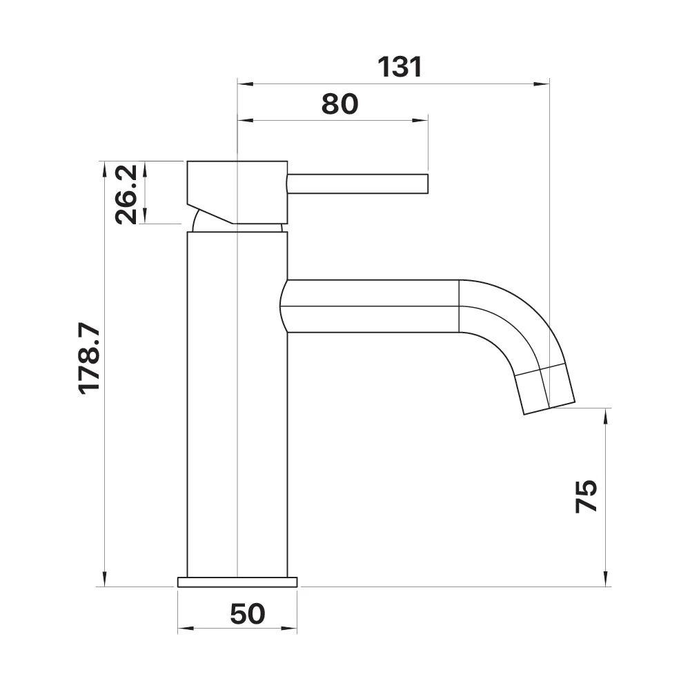 Mixx Anise Basin Mixer Curved Spout - Brushed Gold - Image 2