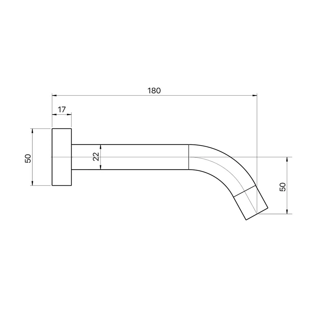Mixx Anise Bath Spout 180mm - Gun Metal - Image 2