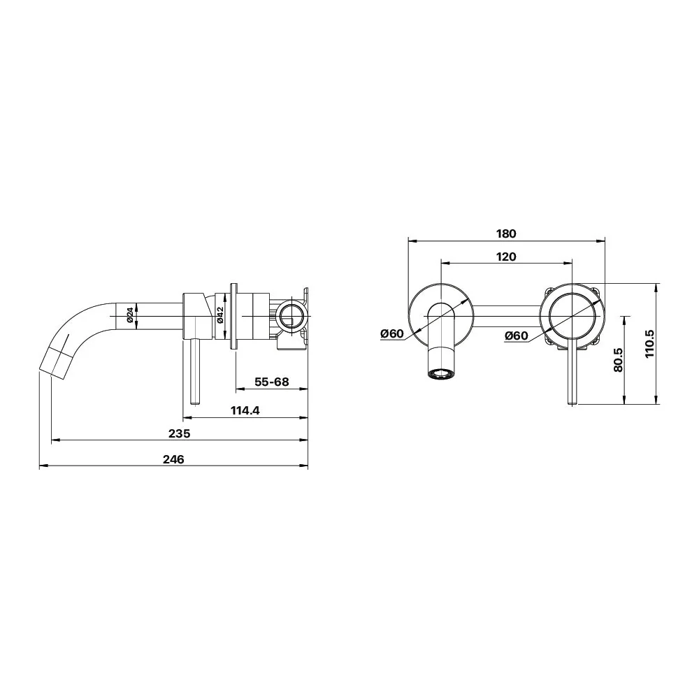 Mixx Anise Dual Wall Plate Mixer - Brushed Nickel - Image 2