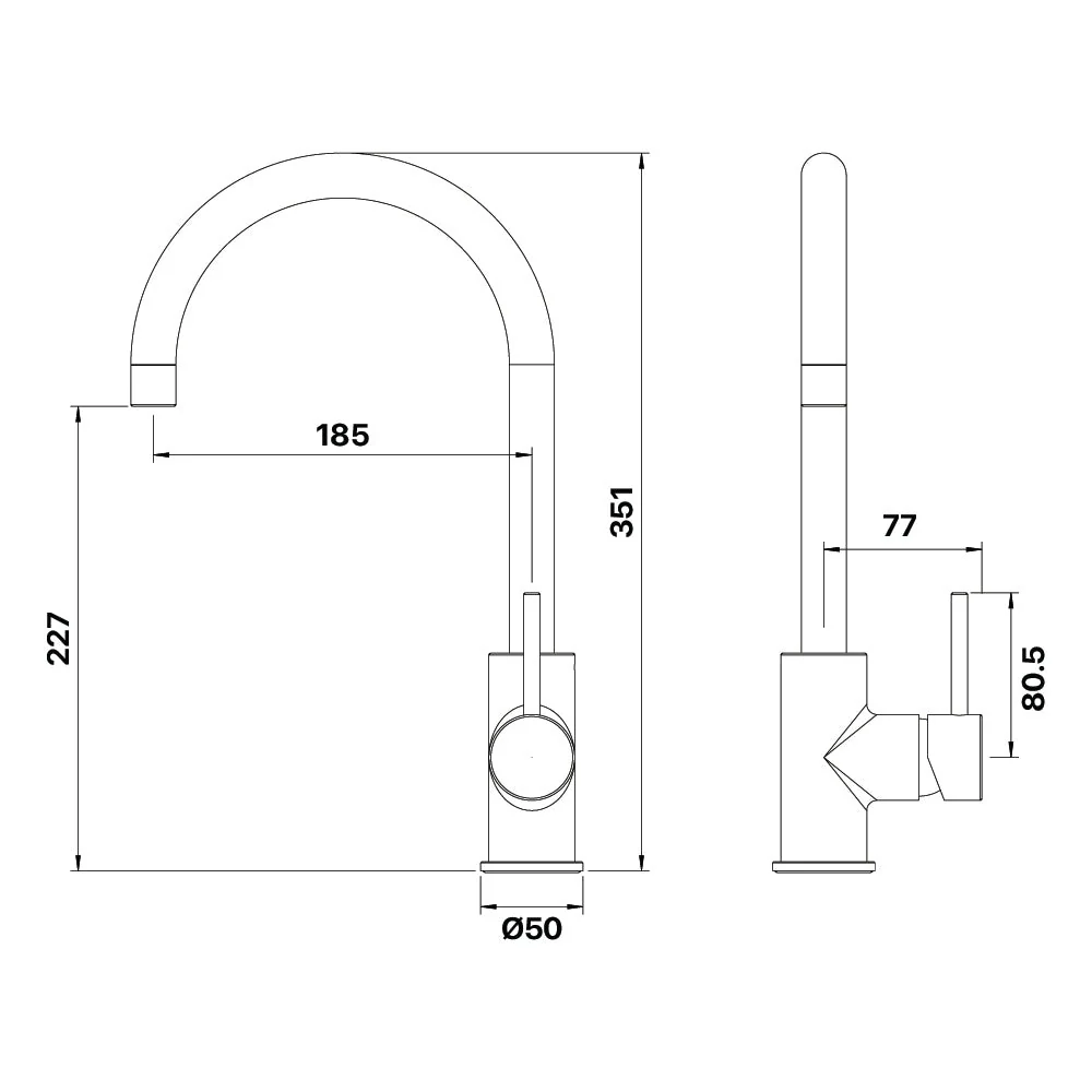Mixx Anise Eco Round Sink Mixer - Chrome - Image 2