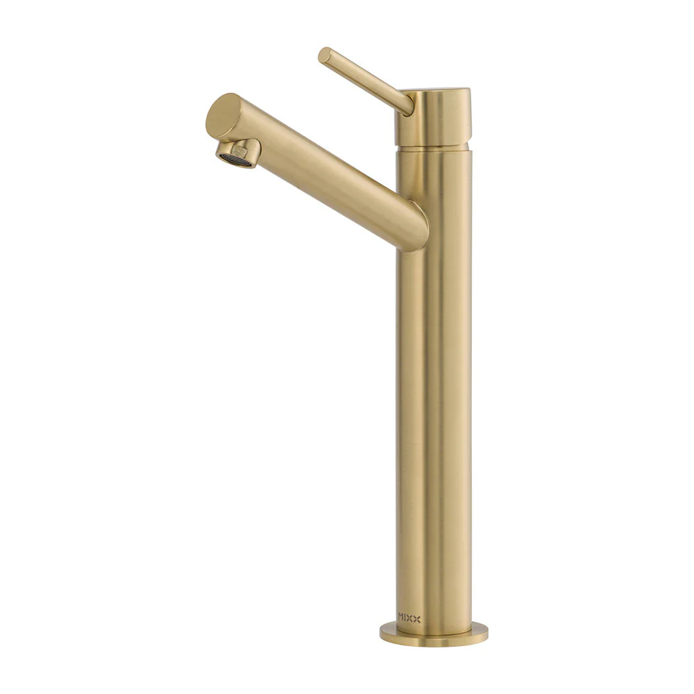 Mixx Anise Eco Tower Vessel Mixer Upswept Spout - Brushed Gold