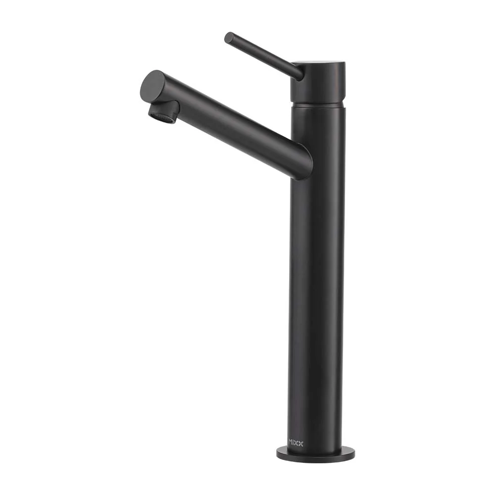 Mixx Anise Eco Tower Vessel Mixer Upswept Spout - Matt Black