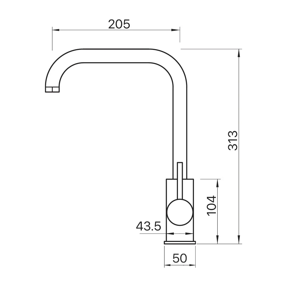 Mixx Anise Gooseneck Sink Mixer - Brushed Bronze - Image 2