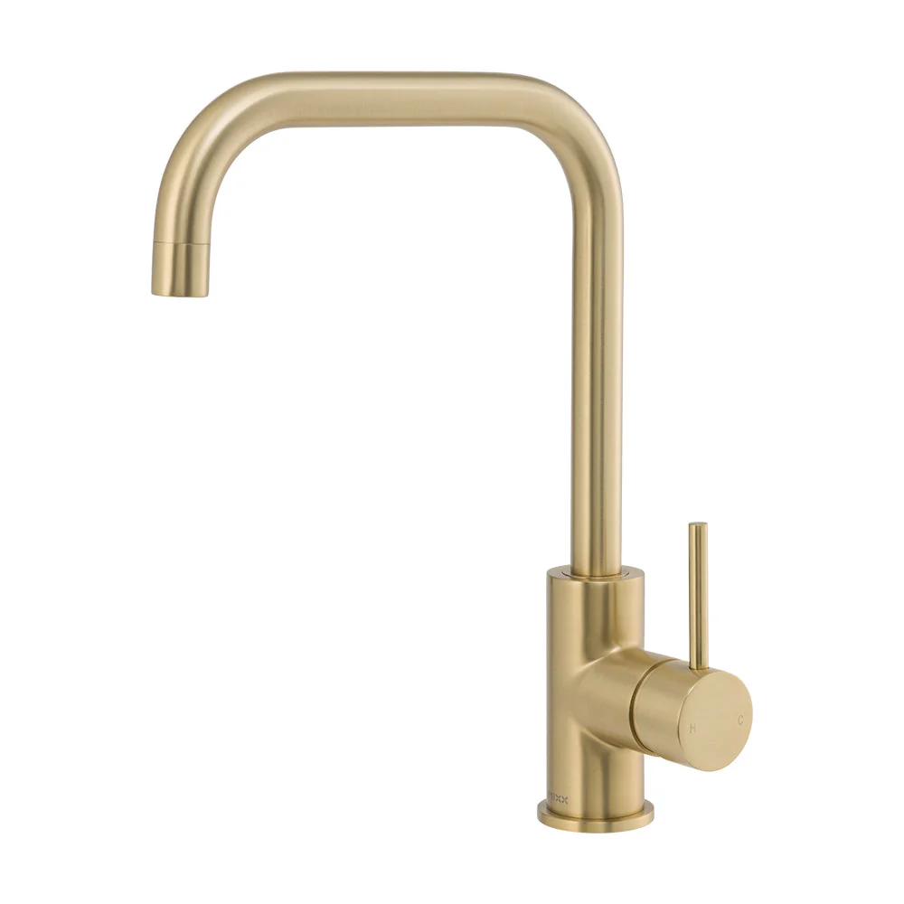 Mixx Anise Gooseneck Sink Mixer - Brushed Gold