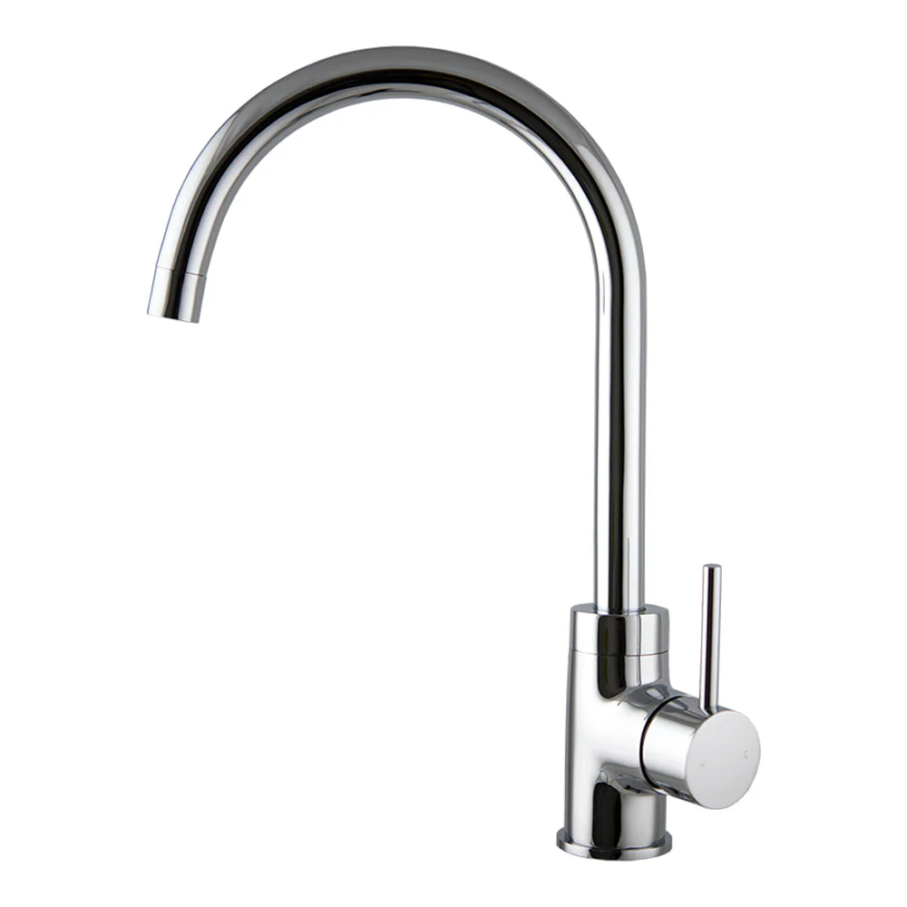 Mixx Anise Round Gooseneck Sink Mixer - Chrome