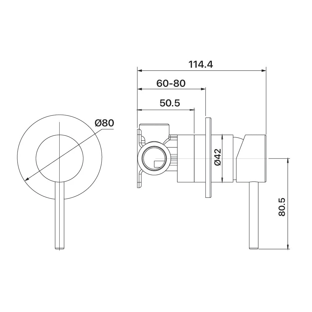 Mixx Anise Shower Mixer (80mm Backplate) - Brushed Nickel - Image 2
