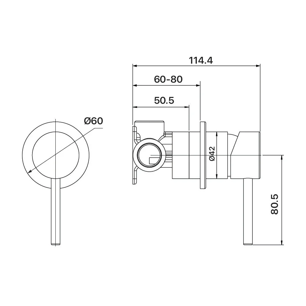 Mixx Anise Shower Mixer Trim Kit (60mm Backplate) - Chrome - Image 2