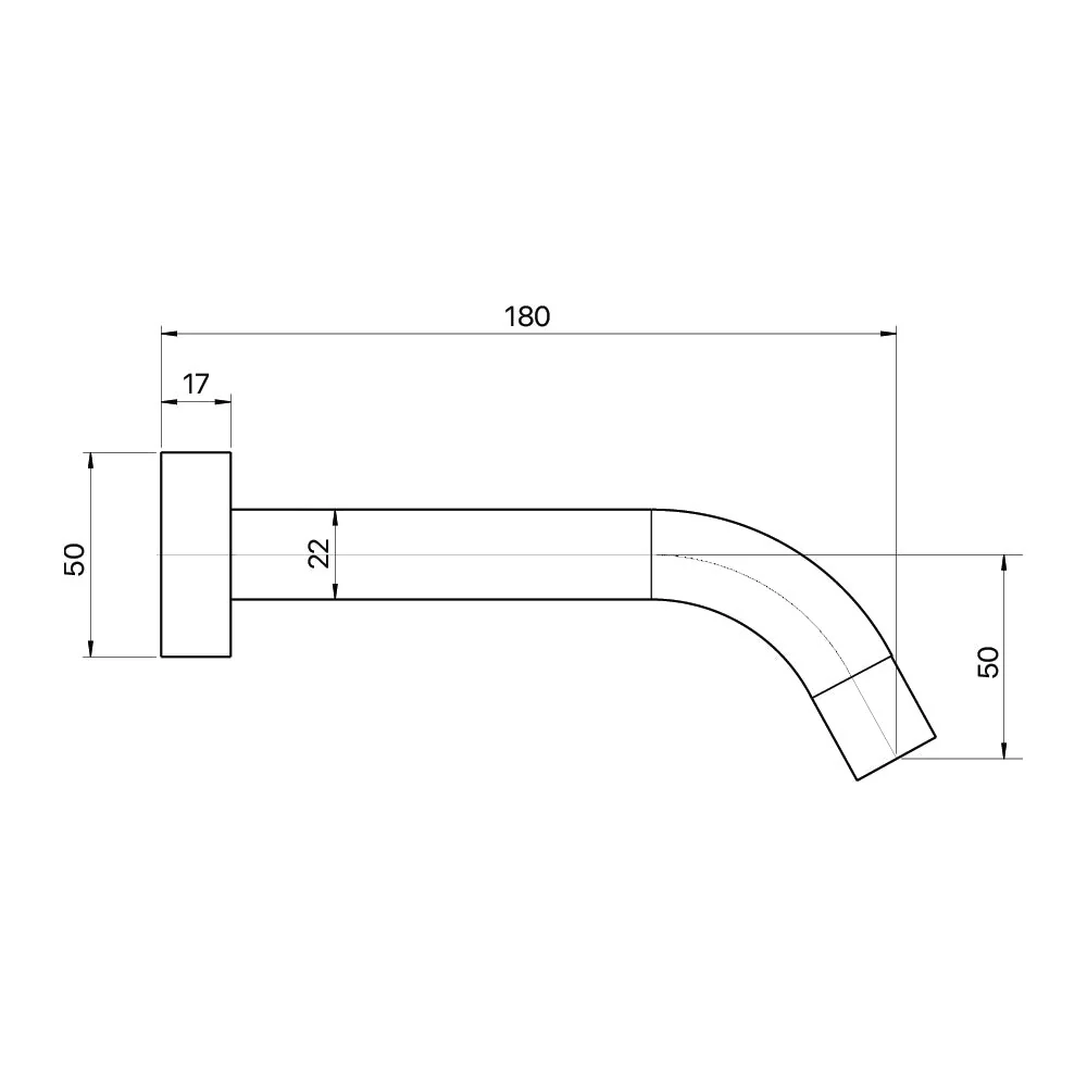 Mixx Anise Wall Basin Spout 180mm - Brushed Gold - Image 2