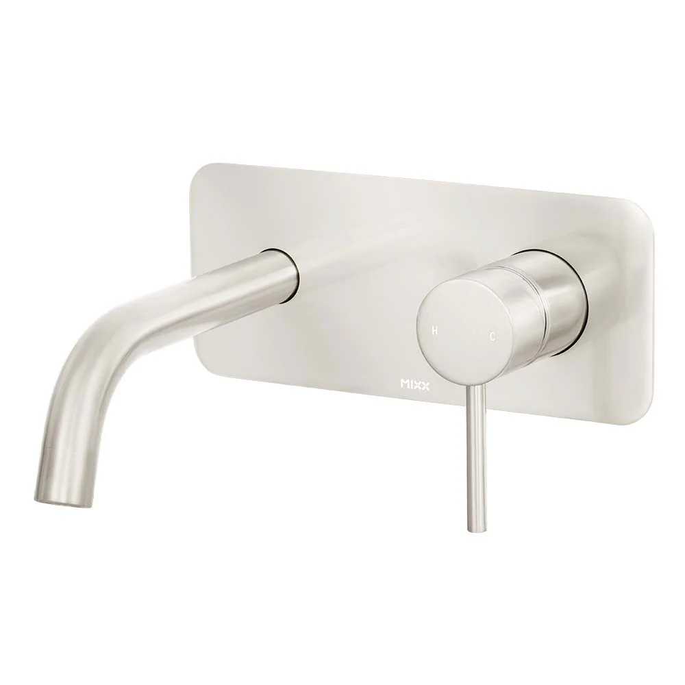 Mixx Anise Wall Plate Mixer With 180mm Spout - Brushed Nickel