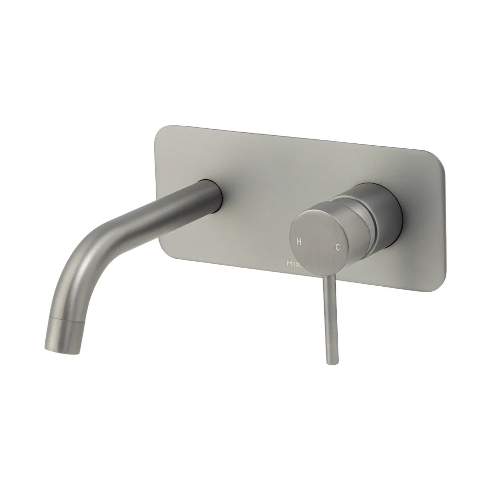 Mixx Anise Wall Plate Mixer With 180mm Spout - Gun Metal