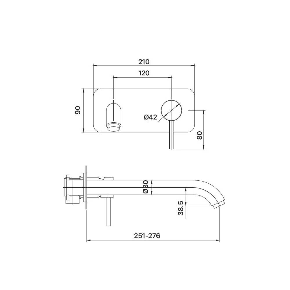Mixx Anise Wall Tub Mixer - Gun Metal - Image 2