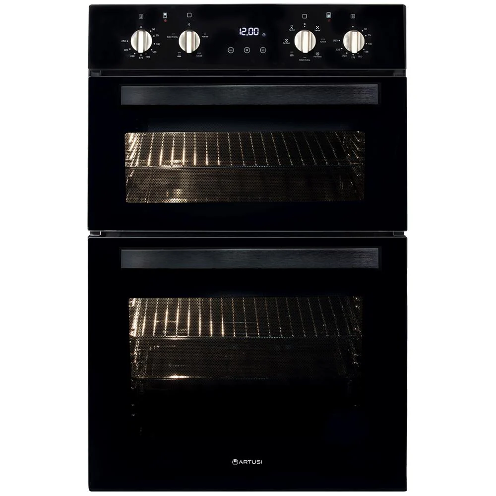Artusi 60cm Built-in Electric Double Oven - Black