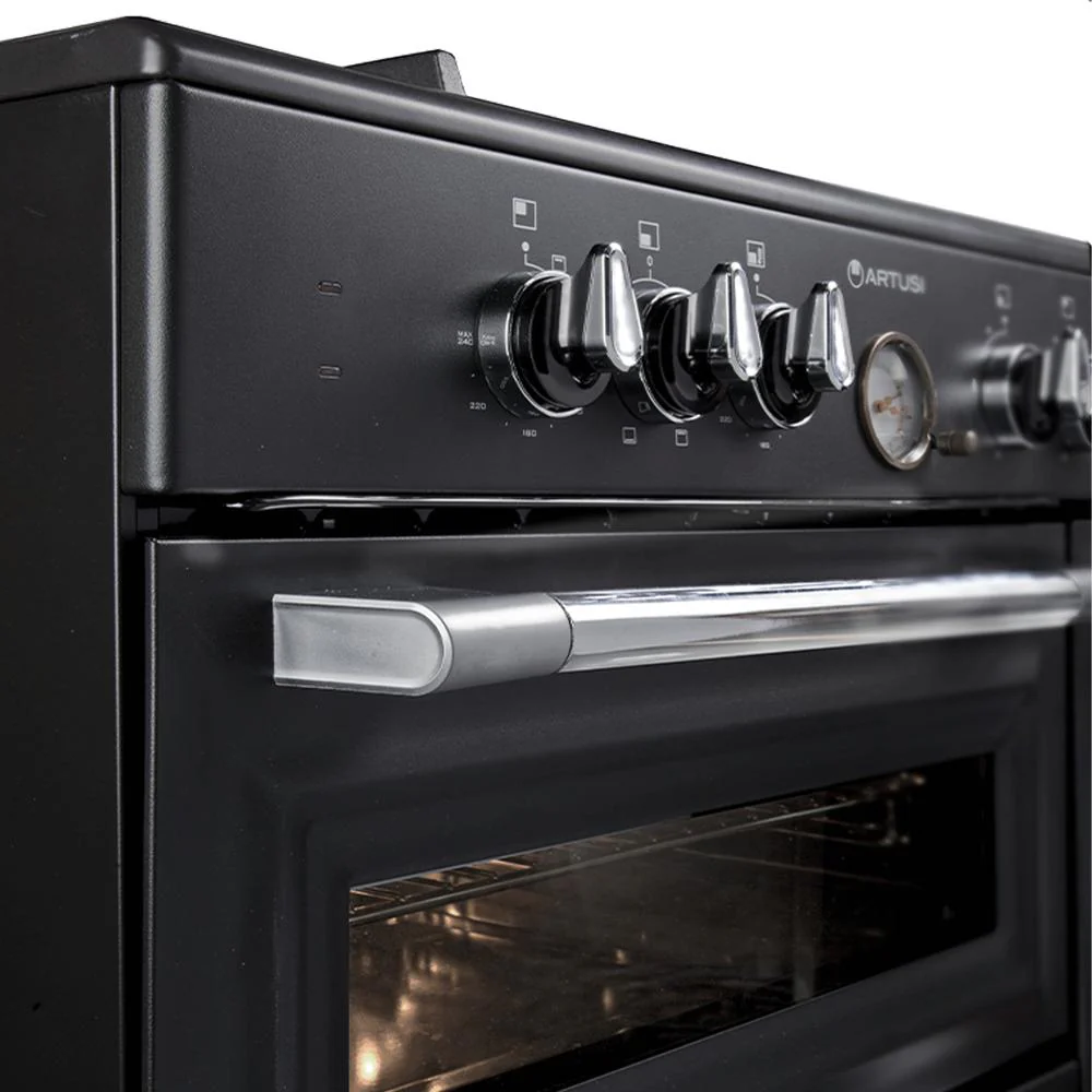 Artusi 90cm Freestanding Range Cooker - Matt Black - Image 2