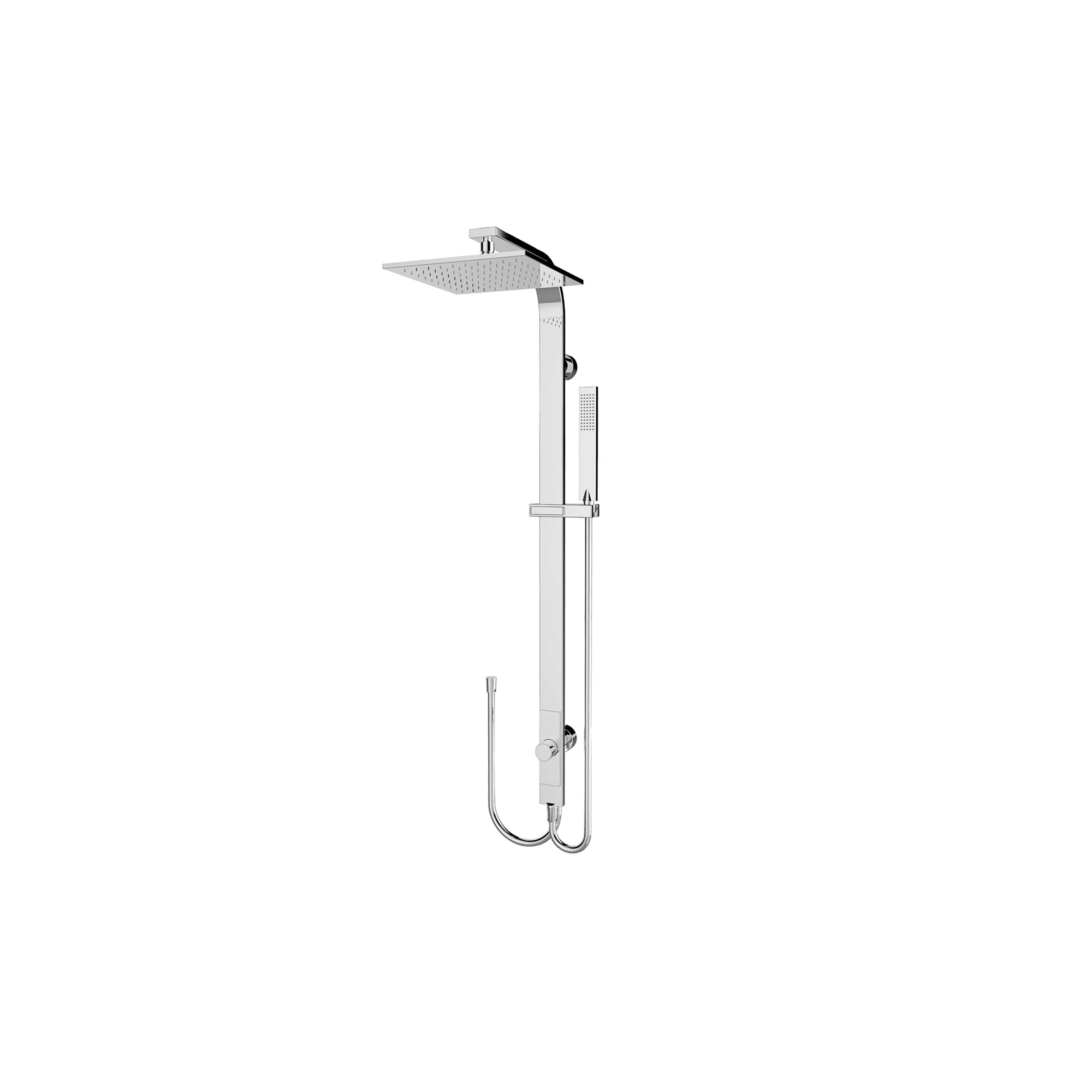 Nero Astra Rain Square Twin Shower Double Hose - Chrome