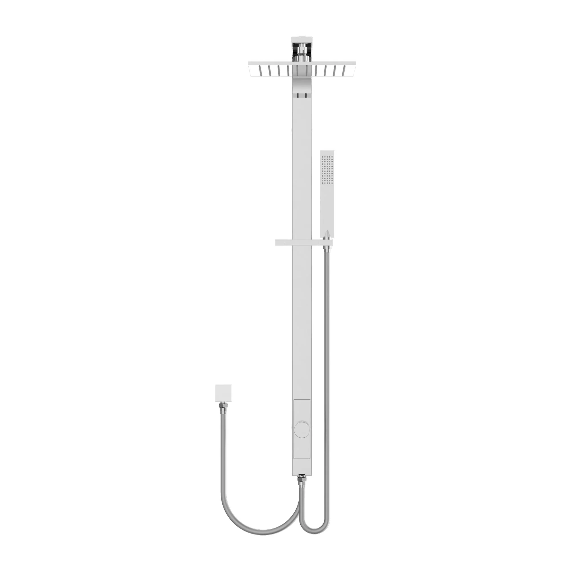 Nero Astra Rain Square Twin Shower Double Hose - Chrome - Image 2
