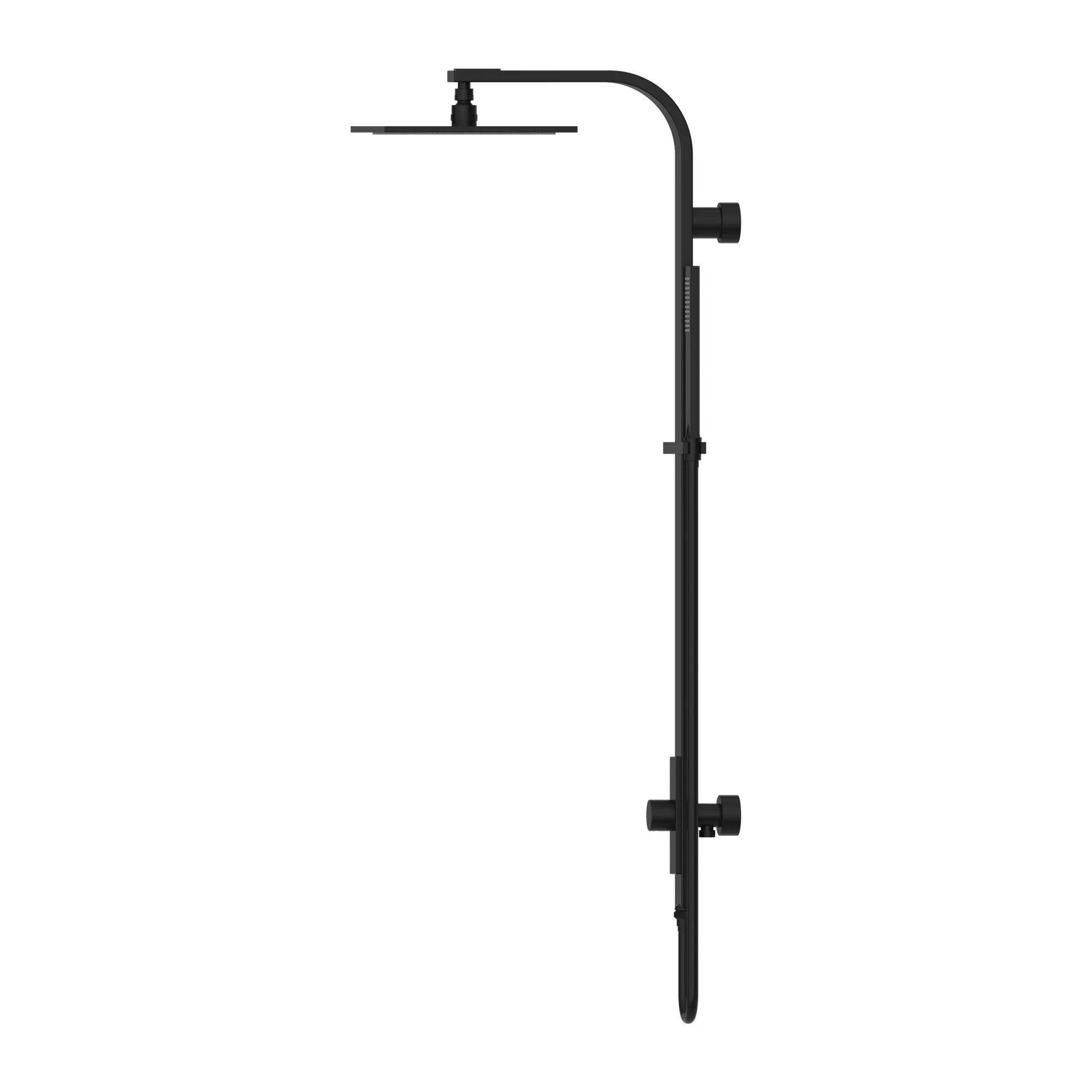 Nero Astra Rain Square Twin Shower Single Hose - Black Matte - Image 2