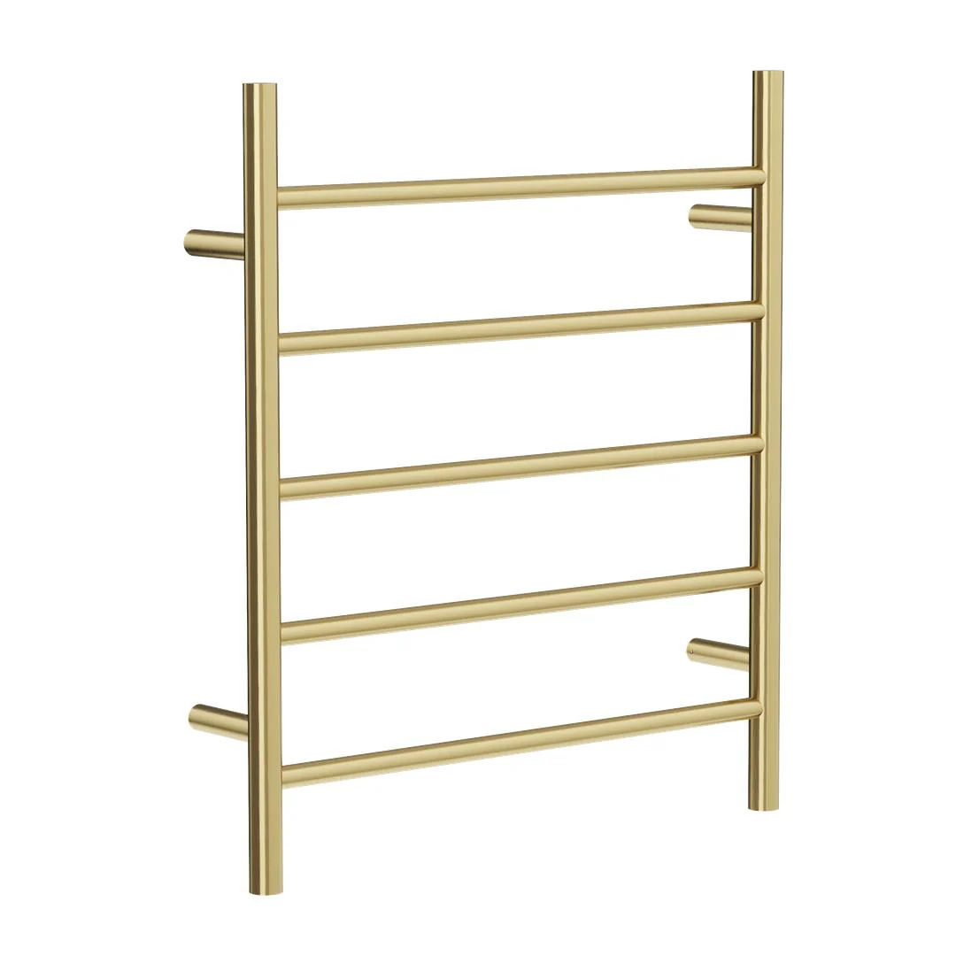 Linsol Avid 5 Bar Heated Towel Rail - Brushed Brass