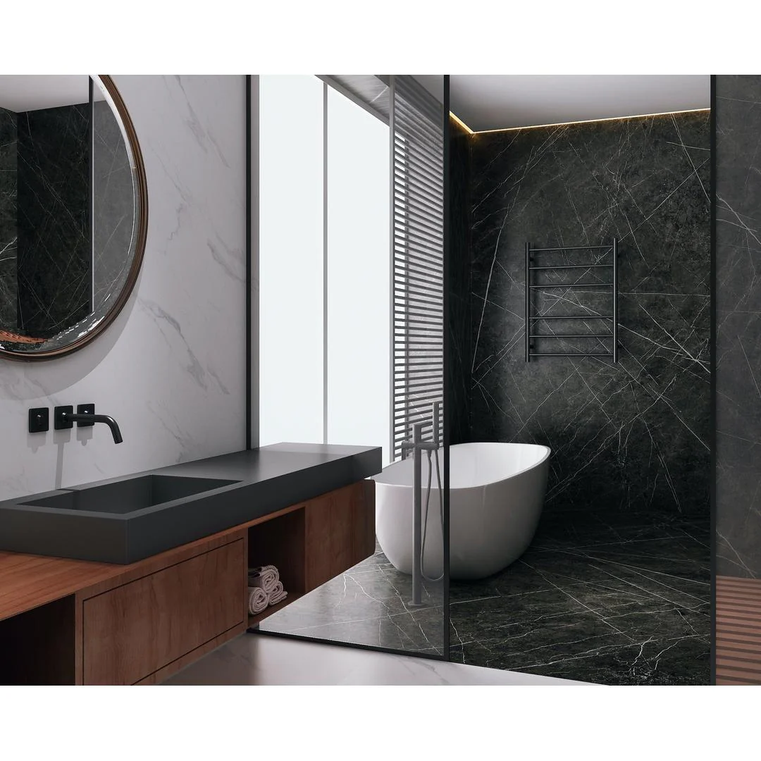 Linsol Avid 6 Bar Heated Towel Rail - Matte Black - Image 3