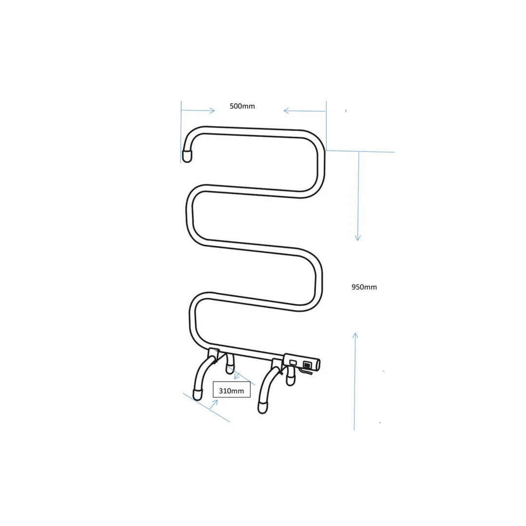 Linsol Avid Freestanding 5 Bar Heated Towel Rail - Chrome - Image 3