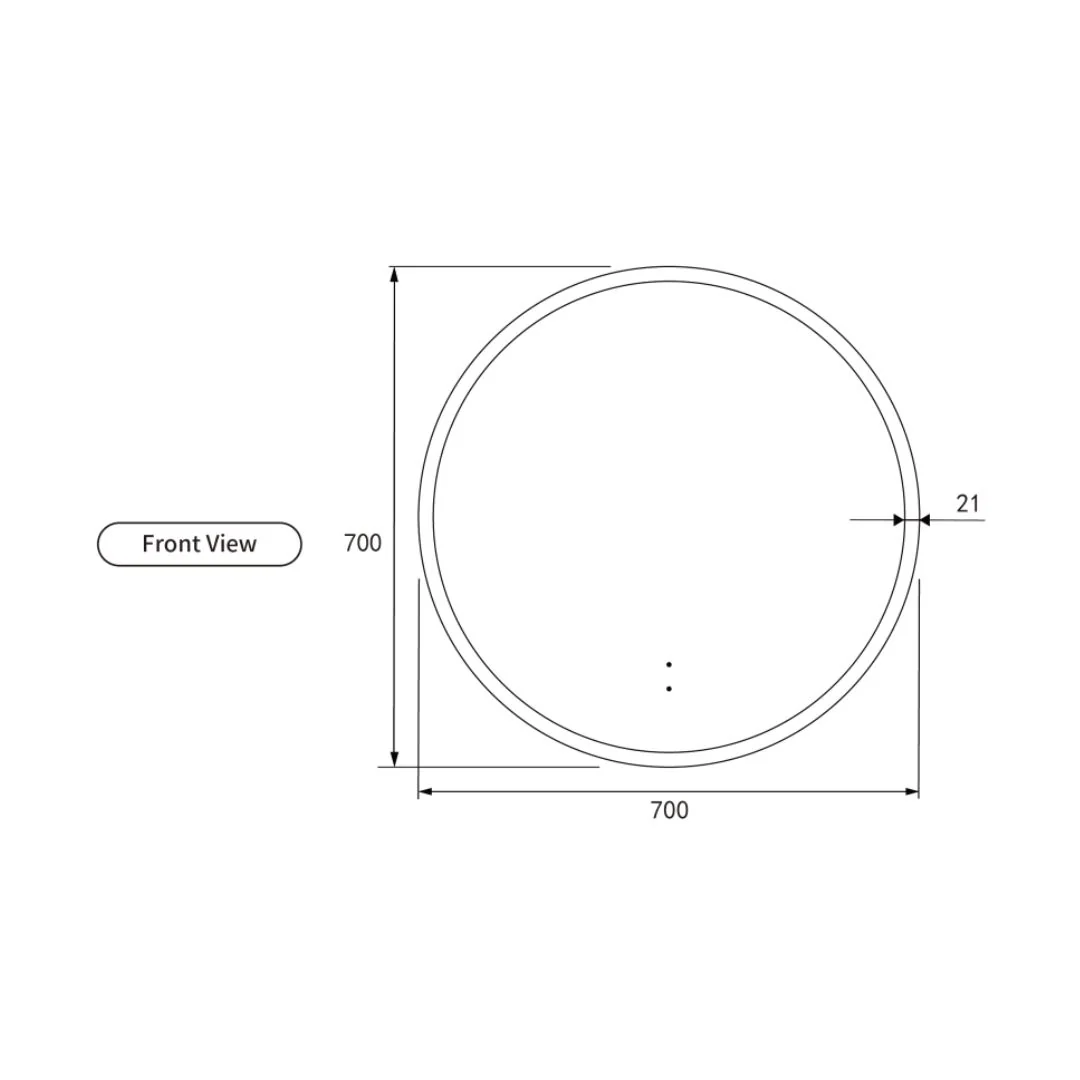 Bailey Round 900mm LED Mirror Frameless - Image 2