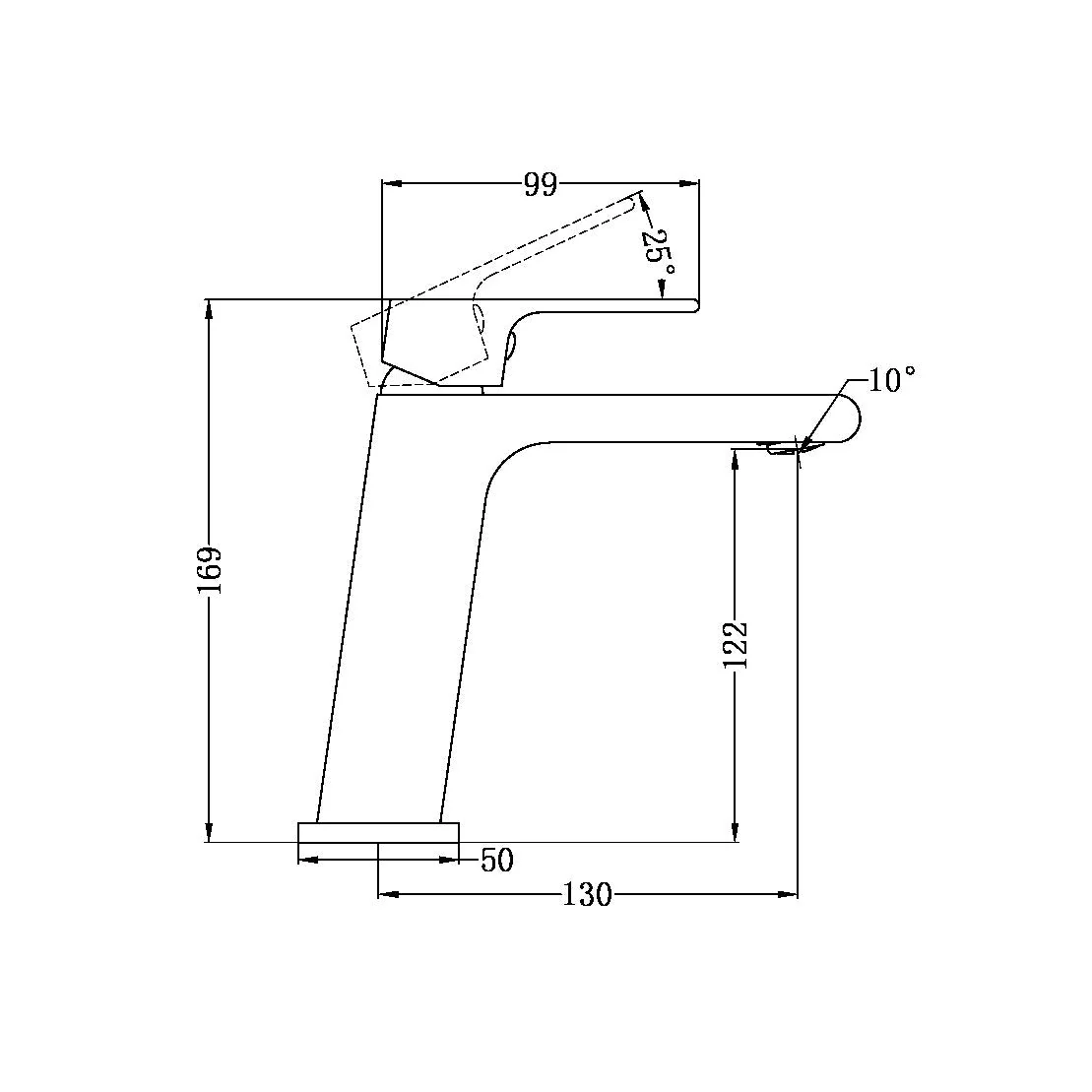 Nero Bianca Basin Mixer - Chrome - Image 2